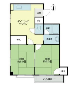 北町コーポ３号棟の間取り