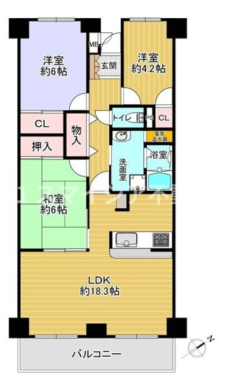 【間取り】 | 寝屋川サンハイツＢ棟