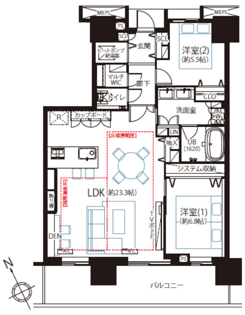 プラウドタワー東雲キャナルコートの間取り