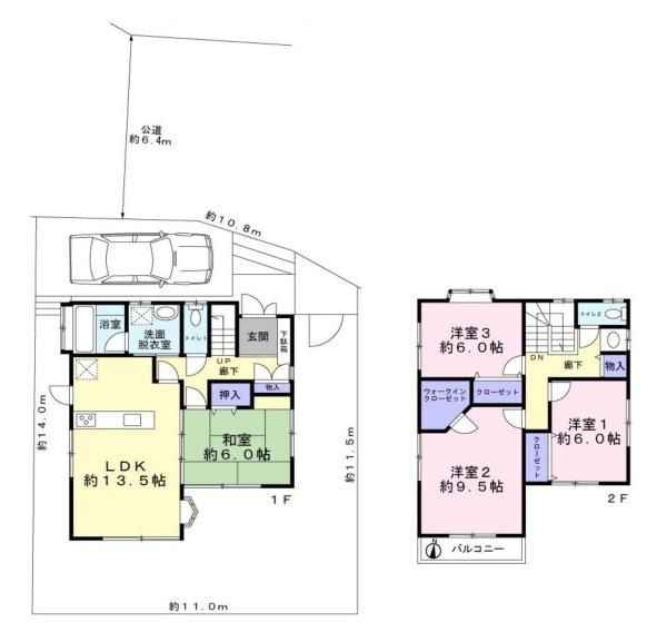 横須賀市ハイランド２丁目の中古一戸建の間取り