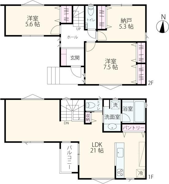 藤沢市辻堂１丁目の新築一戸建の間取り
