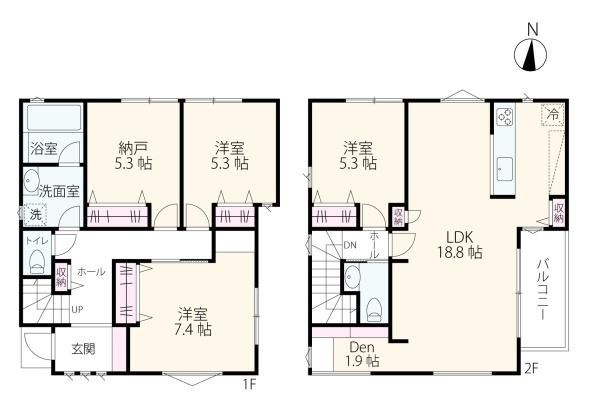 藤沢市辻堂１丁目の新築一戸建の間取り