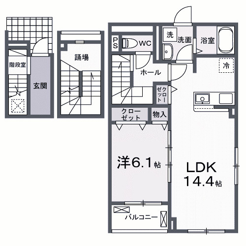 【間取り】 | クラール　島野　Ａ