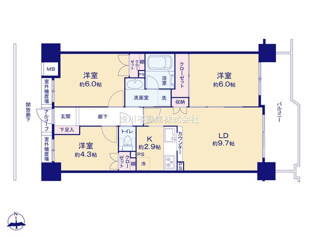レールシティ八王子の間取り|～東向き3LDK　陽当たり良好、心地良い朝陽が入る住戸です～