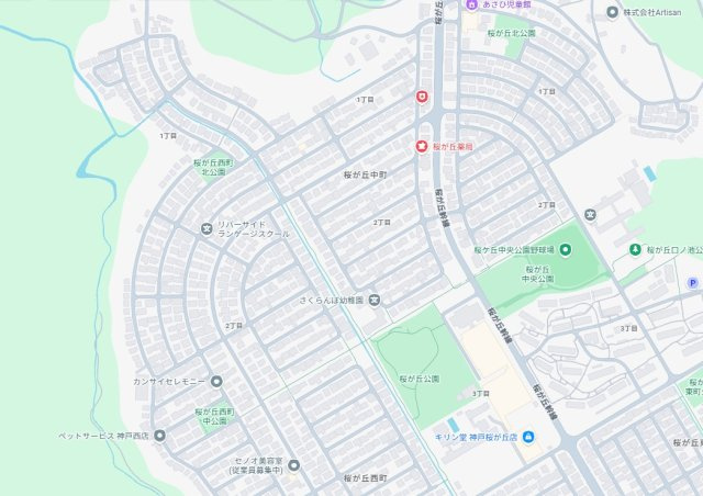 神戸市西区桜が丘中町　第2期　新築一戸建ての地図