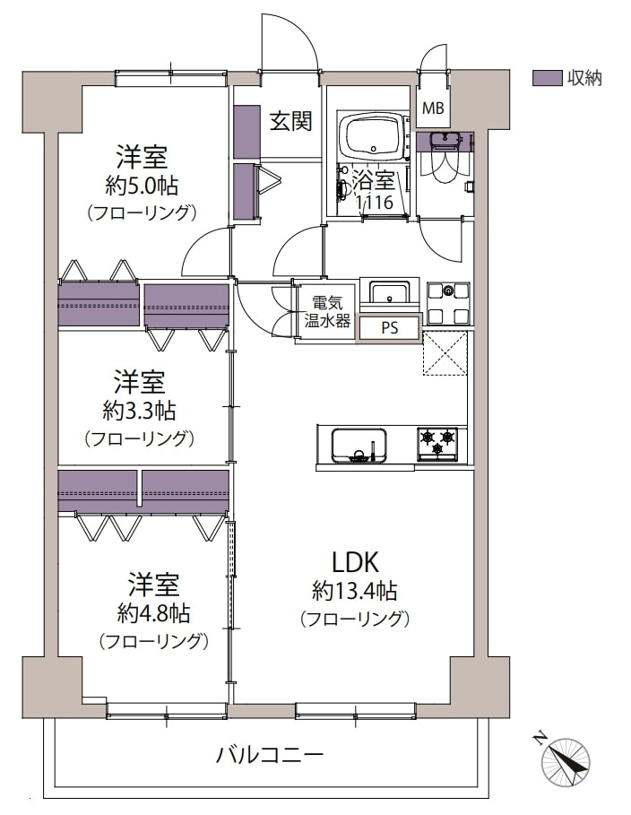 ライオンズマンション高宮第6　の間取り