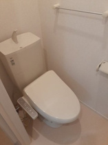 落ち着いた色調のトイレです