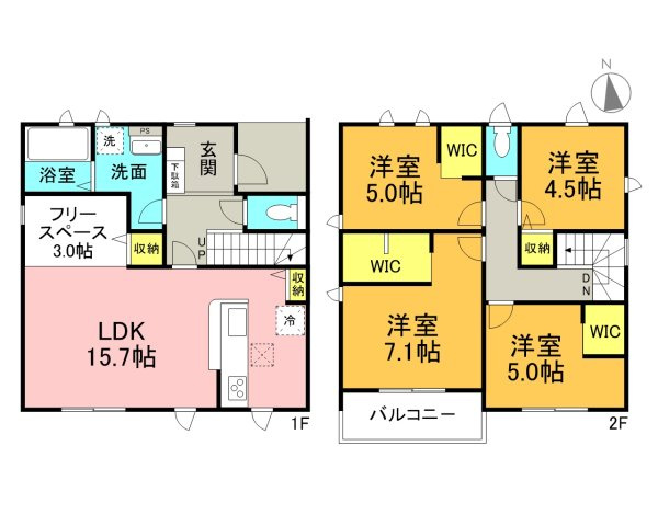 高浜市呉竹町第3　新築一戸建　＜2号棟＞の区画図|駐車場並列２台可能
