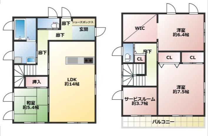 上尾市畔吉　中古戸建の間取り