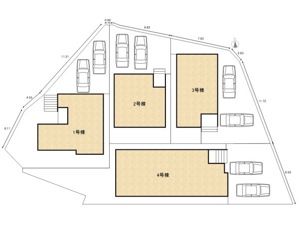 高浜市呉竹町第3　新築一戸建　＜4号棟＞の区画図|駐車場並列２台可能