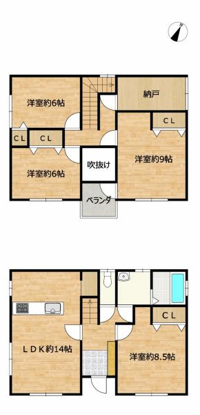 八戸市大字新井田字石動木平の区画図|【リフォーム前】リフォーム予定区画図です。駐車場整備し、４台駐車可能にする予定です。