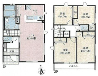 【間取り】 | 南区磯部  3号棟 11期 | 二部屋から行き来できる南向きバルコニー　Ｗロックカードキー　浴室乾燥機+窓　全居室収納　LDK18帖