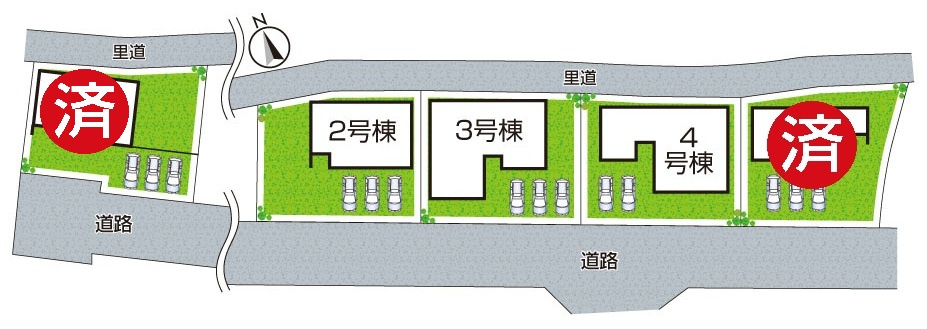北葛城郡広陵町大野　第6期　新築一戸建ての区画図|全５区画
