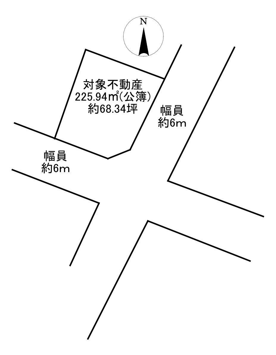－三丁目不動産-　深谷市上柴町西2丁目　東南角地の区画図