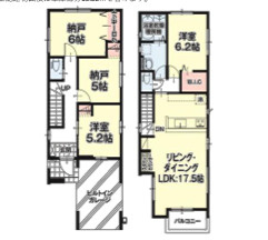 【間取り】 | 【名古屋市天白区一本松1丁目907新築戸建5号棟】✨️仲介手数料無料✨️植田小学校・植田中学校