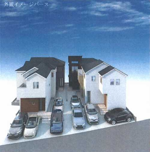 茅ヶ崎市今宿1期　新築戸建全4棟　4号棟の外観パース