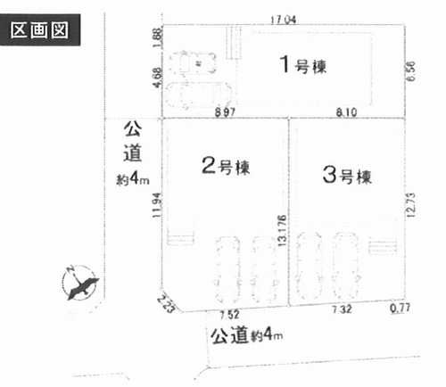 藤沢市善行3丁目　新築戸建全3棟の区画図