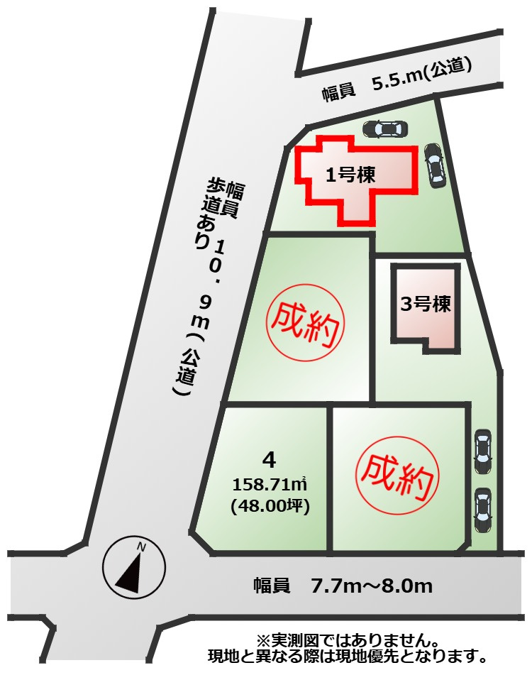 ワイウッドコート宇都宮市日の出第1期の区画図|【全3棟】各号棟の詳細については、お気軽にお問い合わせください♪