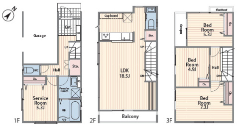 ~駅まで平坦、ビルトインガレージ～佐原１丁目新古物件の画像