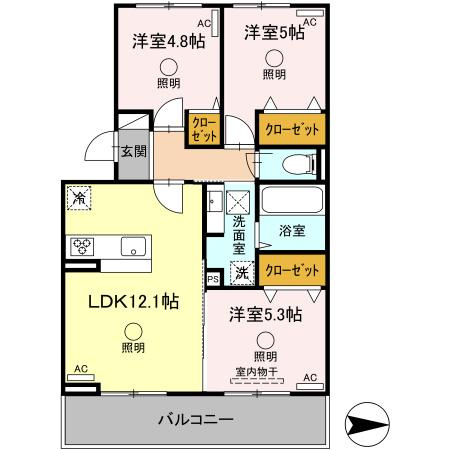 サンライズ新土河原の間取り