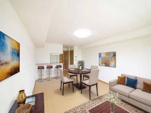 フローレンス　四条大路の居間・リビング|CGで家具等を配置したもので家具等は含まれません