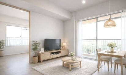 ならしのサンハイツの居間・リビング|使いやすい居間です