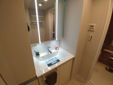 春日部ダイヤモンドマンションの独立洗面台|独立洗面台、小物を置くことができて便利です