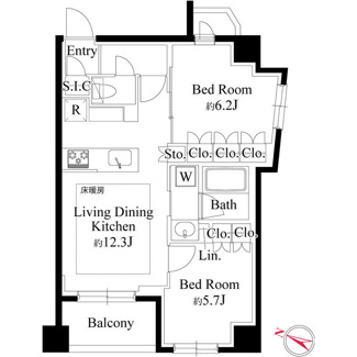 【間取り】 | 343レジデンス目黒Ⅰ（オープンレジデンシア）
