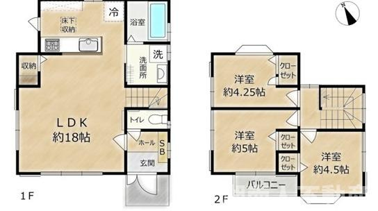 藤沢市石川１丁目３２－３０戸建ての間取り