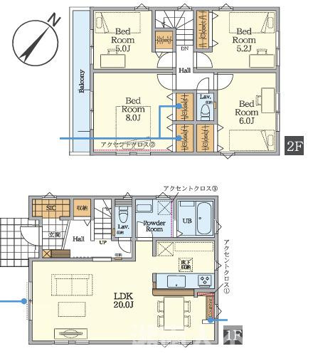 藤沢市善行６丁目３６３７－２新築戸建ての間取り