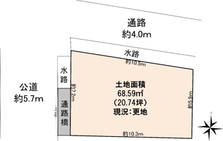 【土地図】 | 西宮市　上大市1丁目　建築条件無土地
