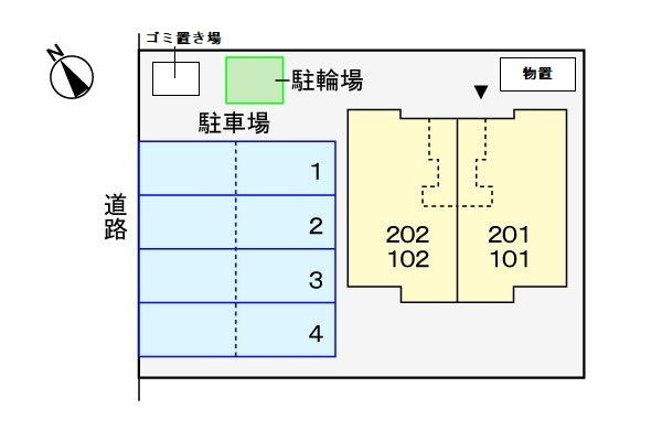 ウィング．バレー１３番館の駐車場
