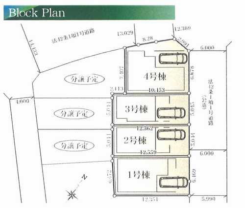 藤沢市善行1丁目　新築戸建全4棟　2号棟の区画図