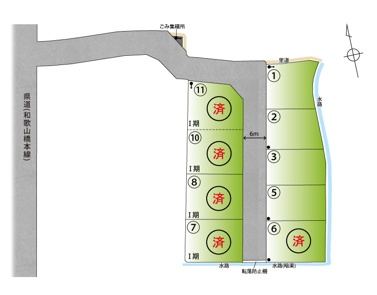 ライフフィールド神前Ⅺの区画図