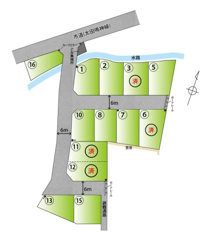 ライフフィールド秋月Ⅸの区画図