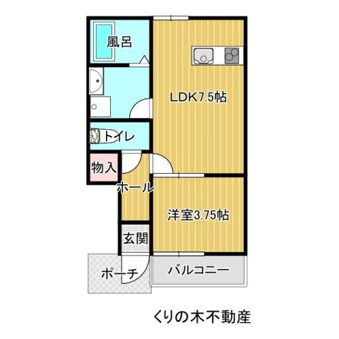 【間取り】 | ルミウス片山Ⅳ | 1LDKのお部屋です