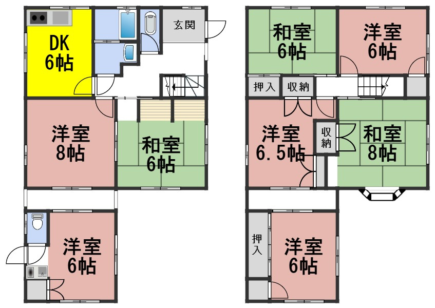 ６４０７０　岐阜市粟野西中古戸建ての間取り