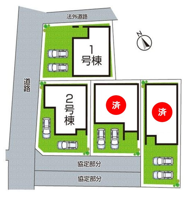姫路市飾磨区構　第1期　新築一戸建ての区画図|全4区画