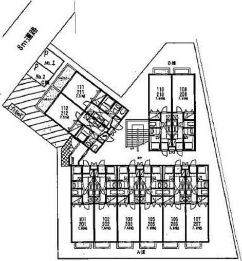 セナリオフォルム柏Ⅱの区画図