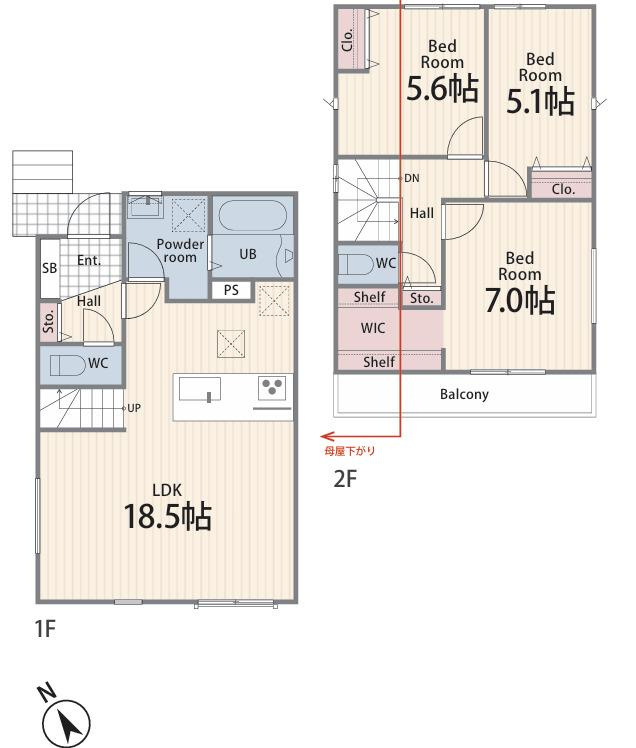 藤沢市天神町２丁目５－４新築戸建ての間取り