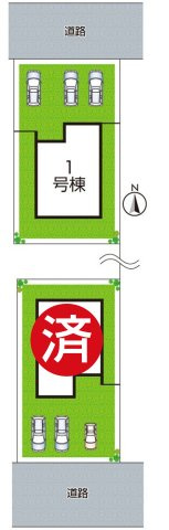 ●大和郡山市矢田町　新築一戸建ての区画図|全2区画
