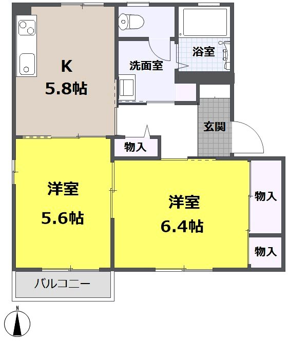 メゾン　ド　ボヌールの間取り