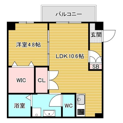 フィユフラッツ豊津リュクス　仲介手数料無料の間取り