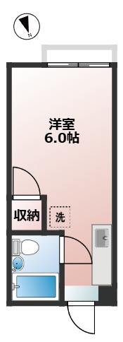 ヴィラ桜新町　敷金0　礼金0　陽当たり良好　の間取り