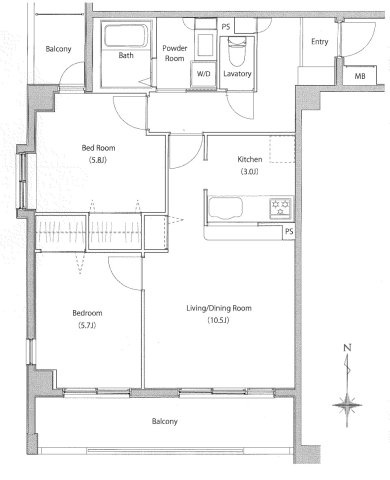 SOCIETY KAKINOKIZAKA ANNEX　敷地内駐車場有　オートロック　ファミリー向けの間取り