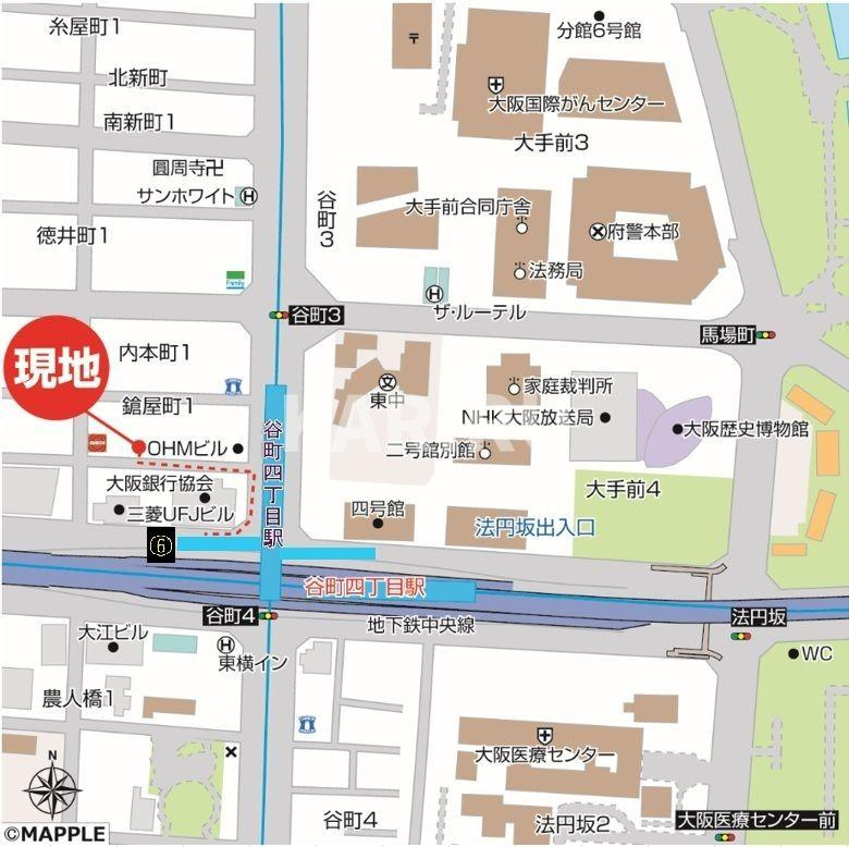 セレニテフラン谷町四丁目アリエの地図