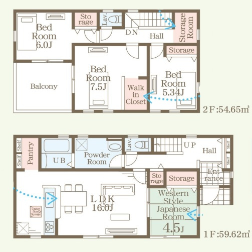 【新築戸建】　いわき市小名浜下神白第4　全2棟　長期優良住宅の間取り|1号棟の間取りです。ご確認ください。