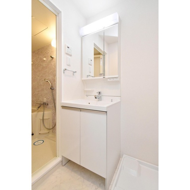 スプランディッド淀屋橋DUEの洗面所|忙しい朝には欠かせない洗面所です