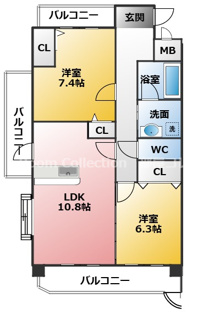 【間取り】 | 上高畑コーポ丸万 | ※反転の可能性有