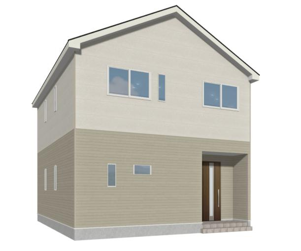 【外観パース】 | 龍ケ崎市松ケ丘第6　新築戸建 | 家計に優しく、経済的な都市ガス(^O^)